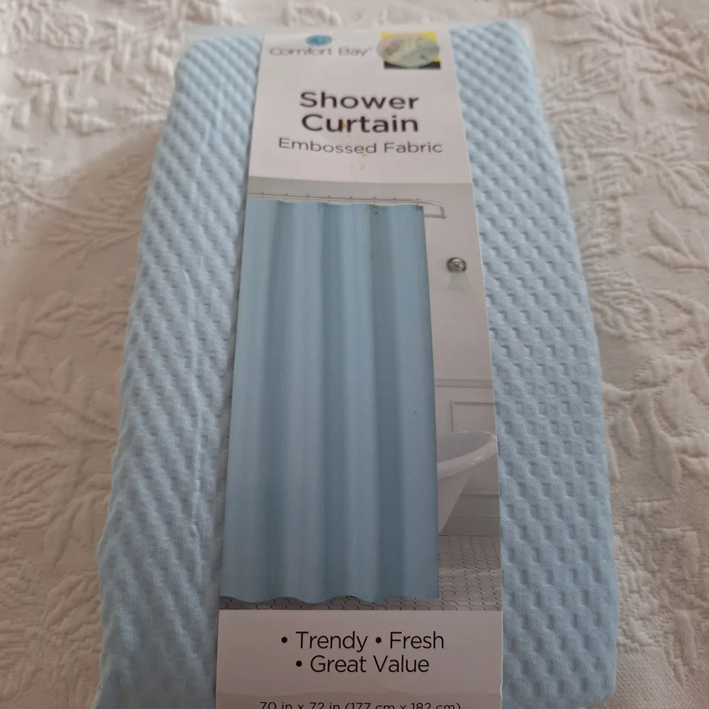 Comfort Bay Blue Shower Curtain